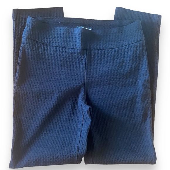 Hilary Radley Black Textured Slim Leg High Rise Stretch Ponte Pants Size 6 - Picture 10 of 11